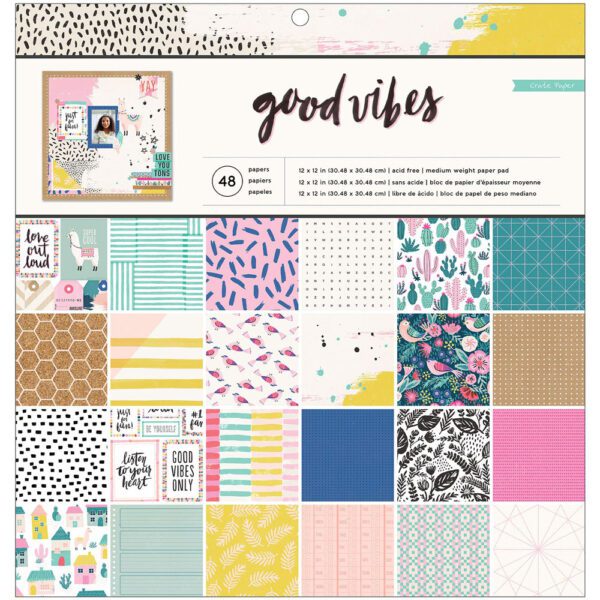 Bloc de Papel Decorativo 12"x12" - Good Vibes