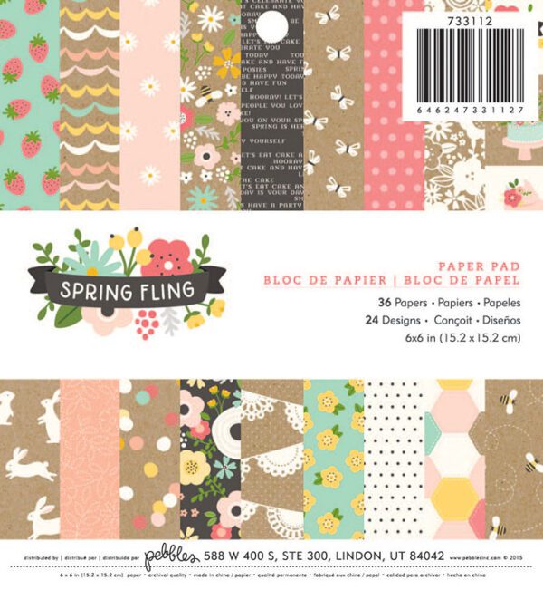 Bloc de Papel Decorativo 6"x6" - Spring Fling